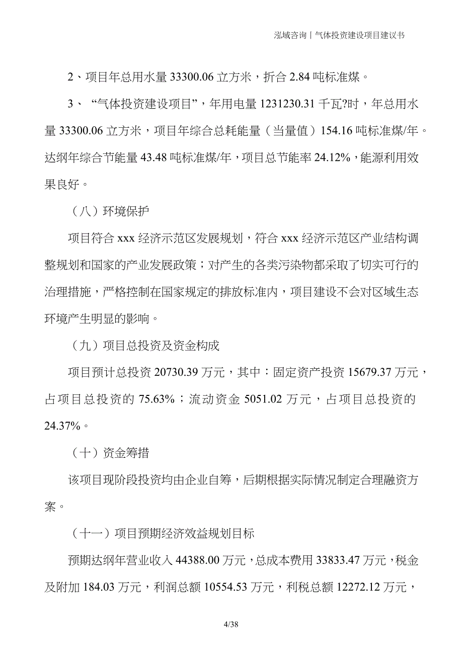 气体投资建设项目建议书_第4页