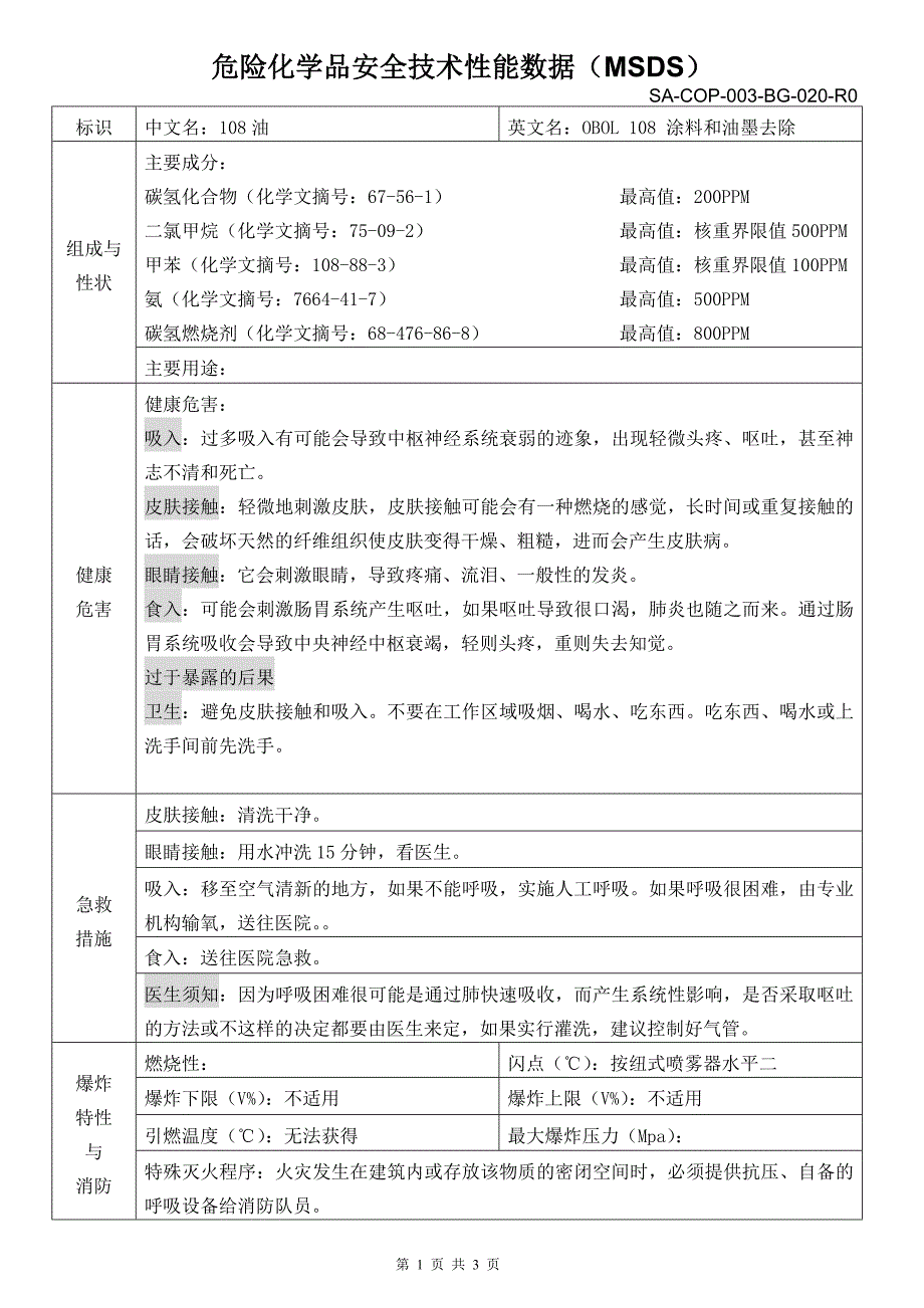 MSDS-108油_第1页