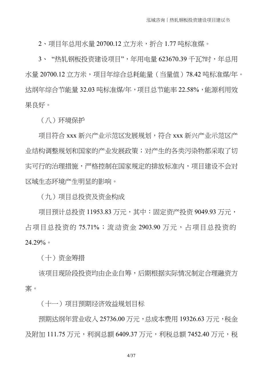 热轧钢板投资建设项目建议书_第4页