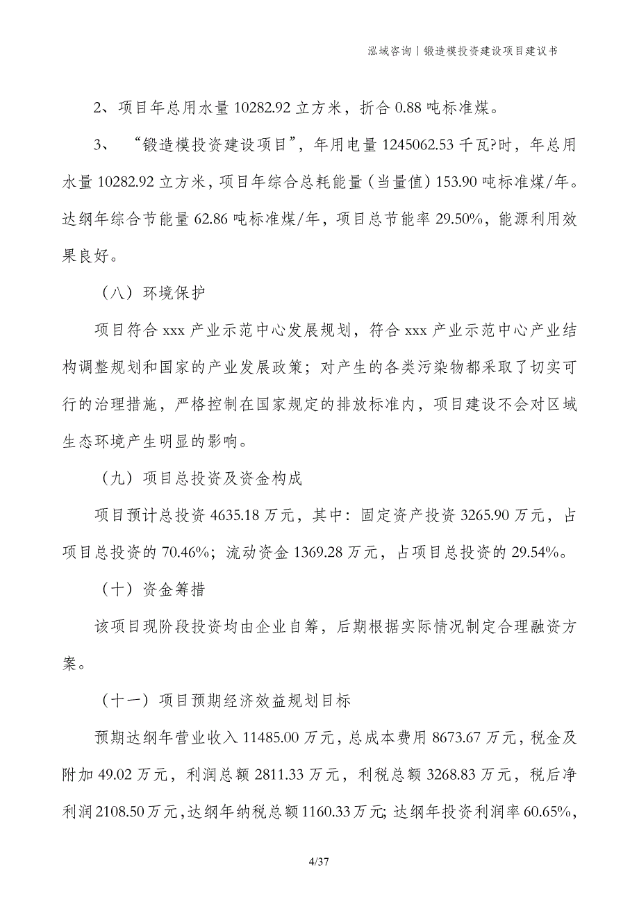 锻造模投资建设项目建议书_第4页