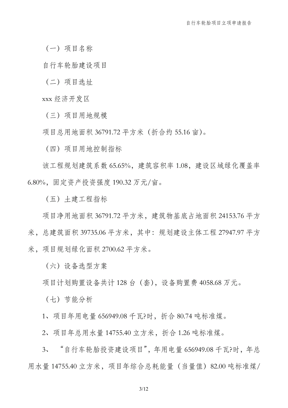 自行车轮胎项目立项申请报告_第3页