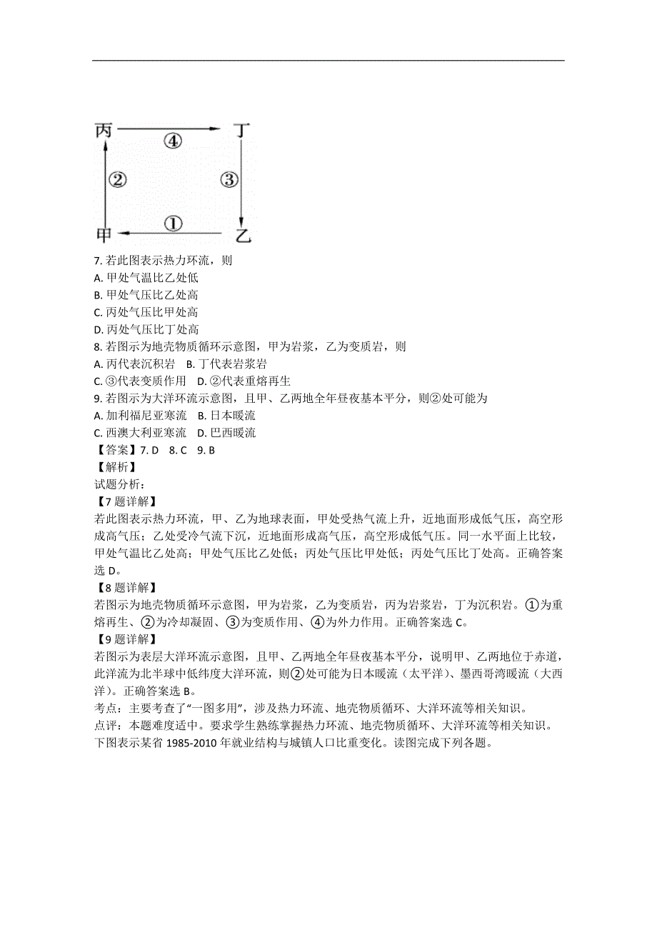 【解析版】甘肃省会宁一中2019届高三上学期第三次月考文综地理试卷   word版含解析_第3页