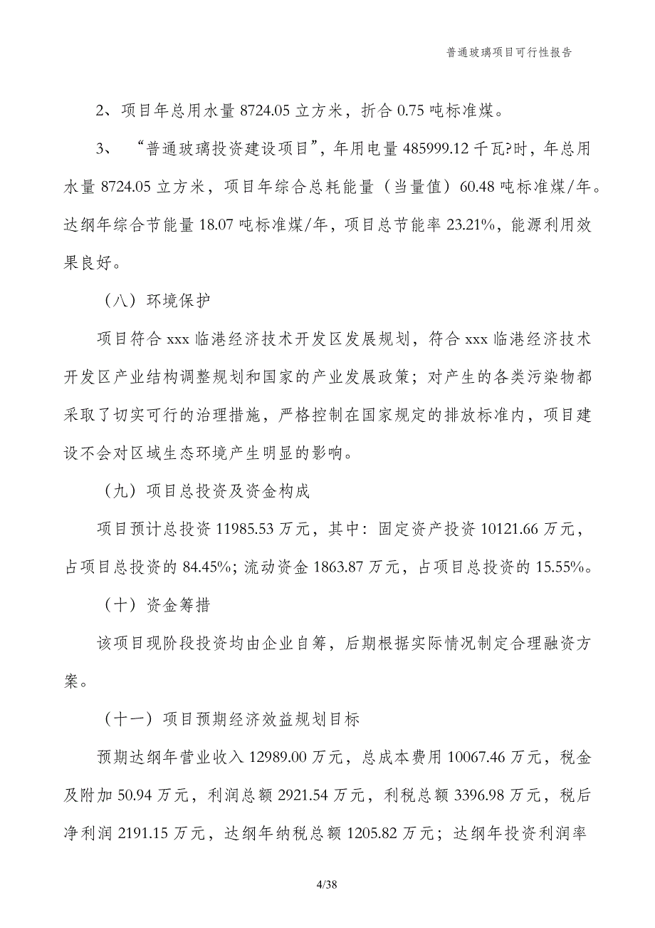 普通玻璃项目可行性报告_第4页