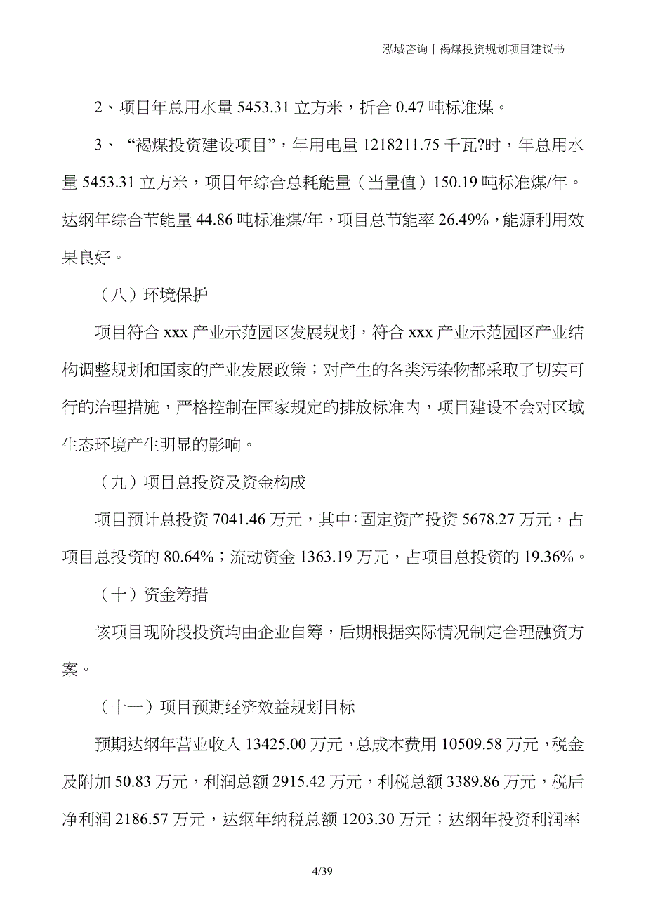 褐煤投资规划项目建议书_第4页