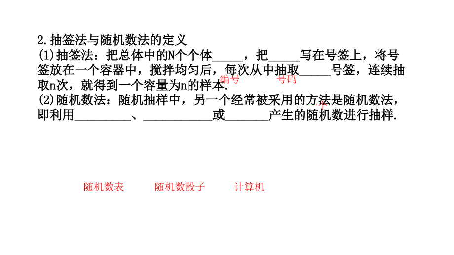 2017-2018学年人教b版必修三     2.1 简单随机抽样    课件（53张）_第3页