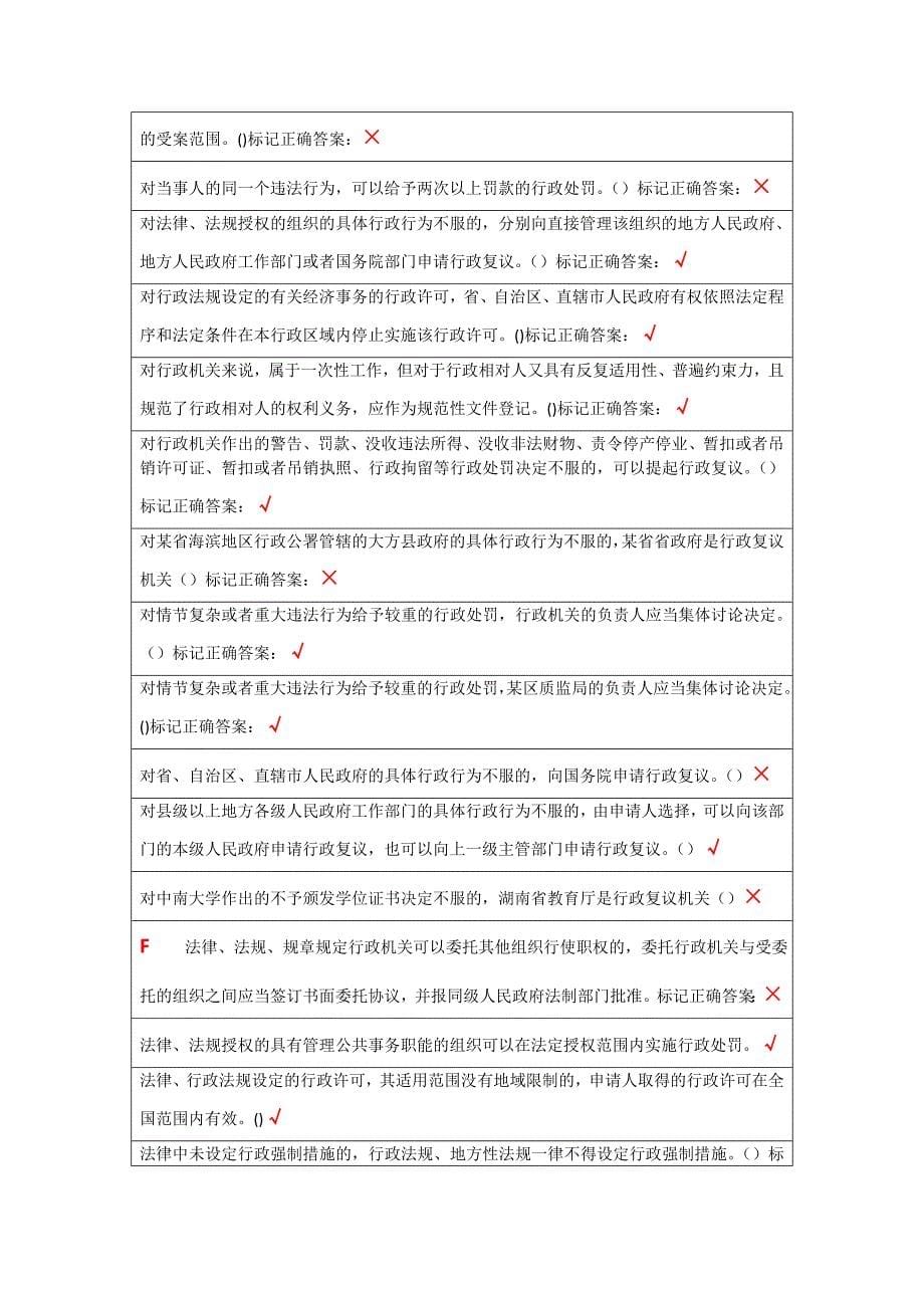湖南省行政执法人员执法资格考试试卷与答案(判断题)_第5页