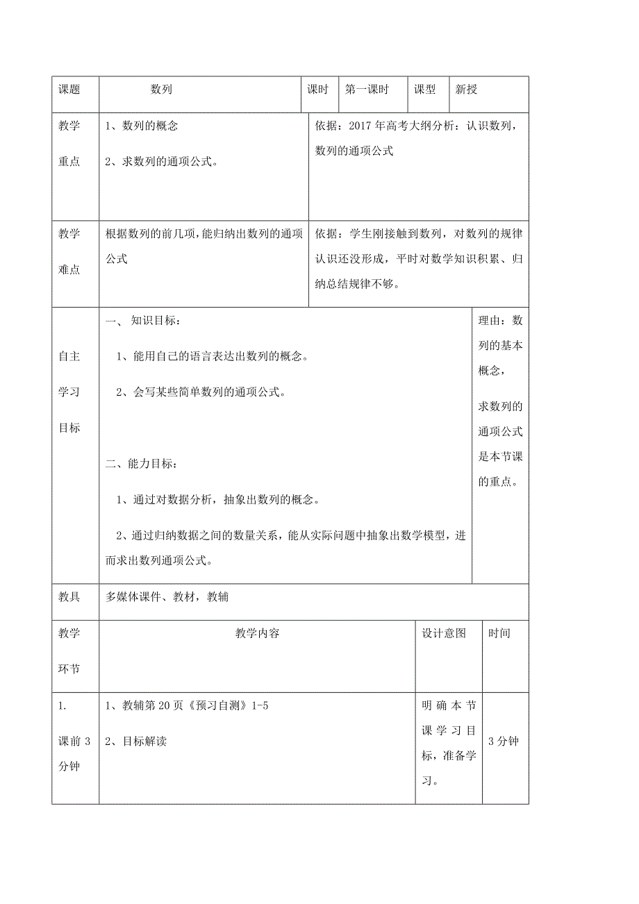 2018-2019学年人教b版     2.1.1数列 学案_第1页