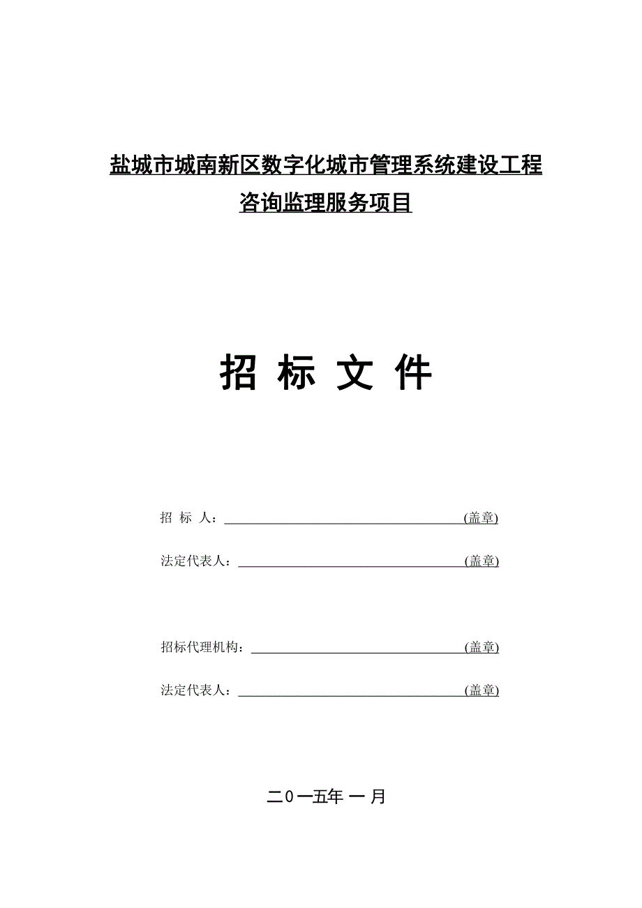 数字化城市管理系统咨询监理招标文件_第1页