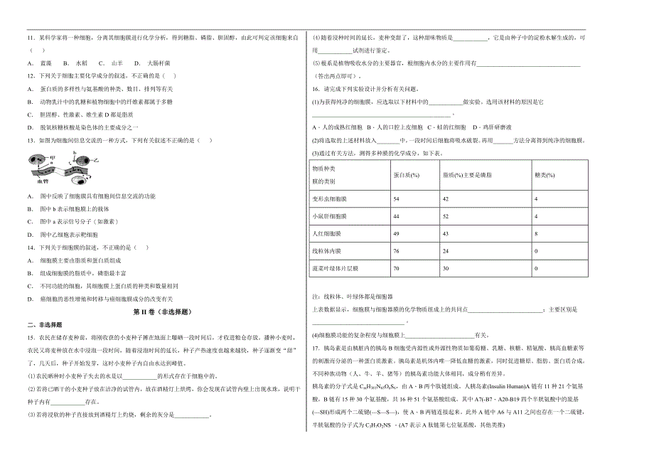 【100所名校】2018-2019学年四川省阆中市高一年级上学期期中考试生物试题word版含解析_第2页