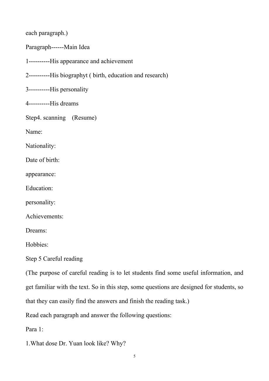 2018学年度人教版必修4unit 2 working the landperiod1warming-up, reading 教案设计（7页word版）_第5页