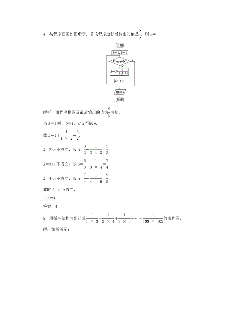 2017_2018学年高中数学课时跟踪检测四循环结构苏教版必修3_第2页