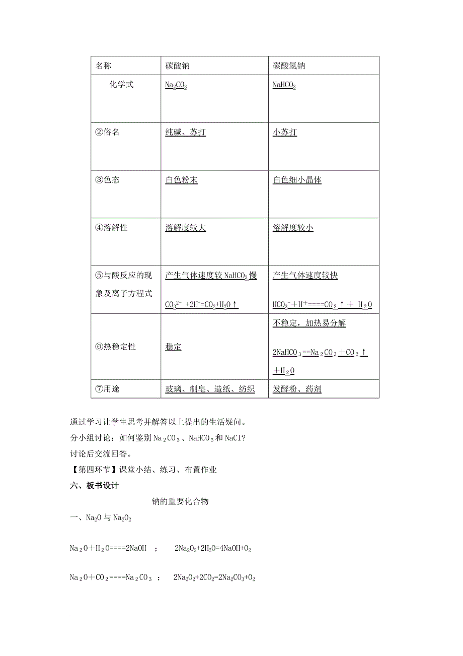 高中化学 第三章 金属及其化合物 3_2 几种重要的金属化合物（课时1）教案2 新人教版必修11_第3页