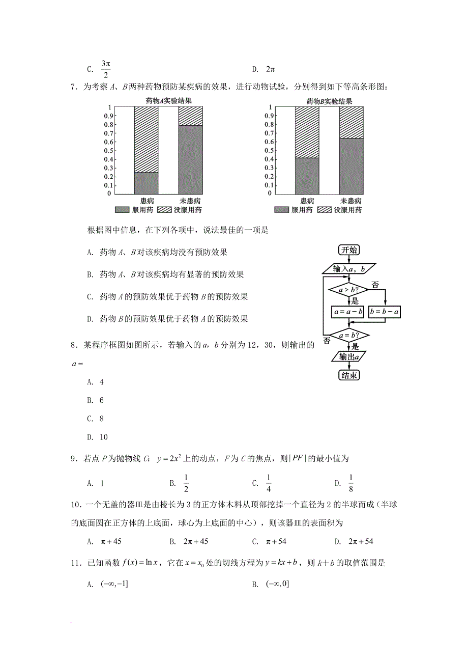 四川省资阳市2018届高三数学第二次诊断性考试试题文_第2页