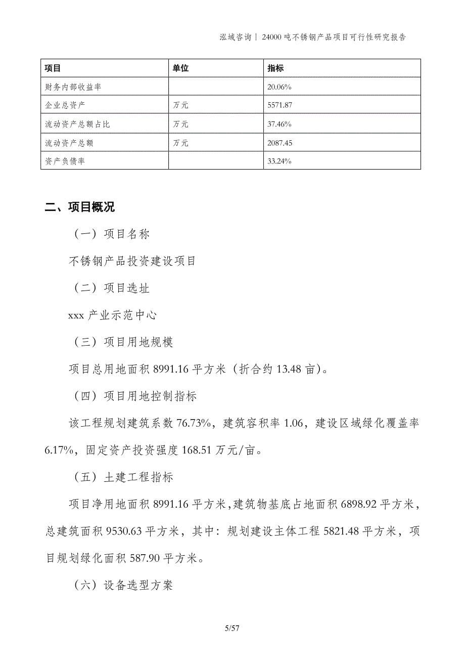 24000吨不锈钢产品项目可行性研究报告_第5页