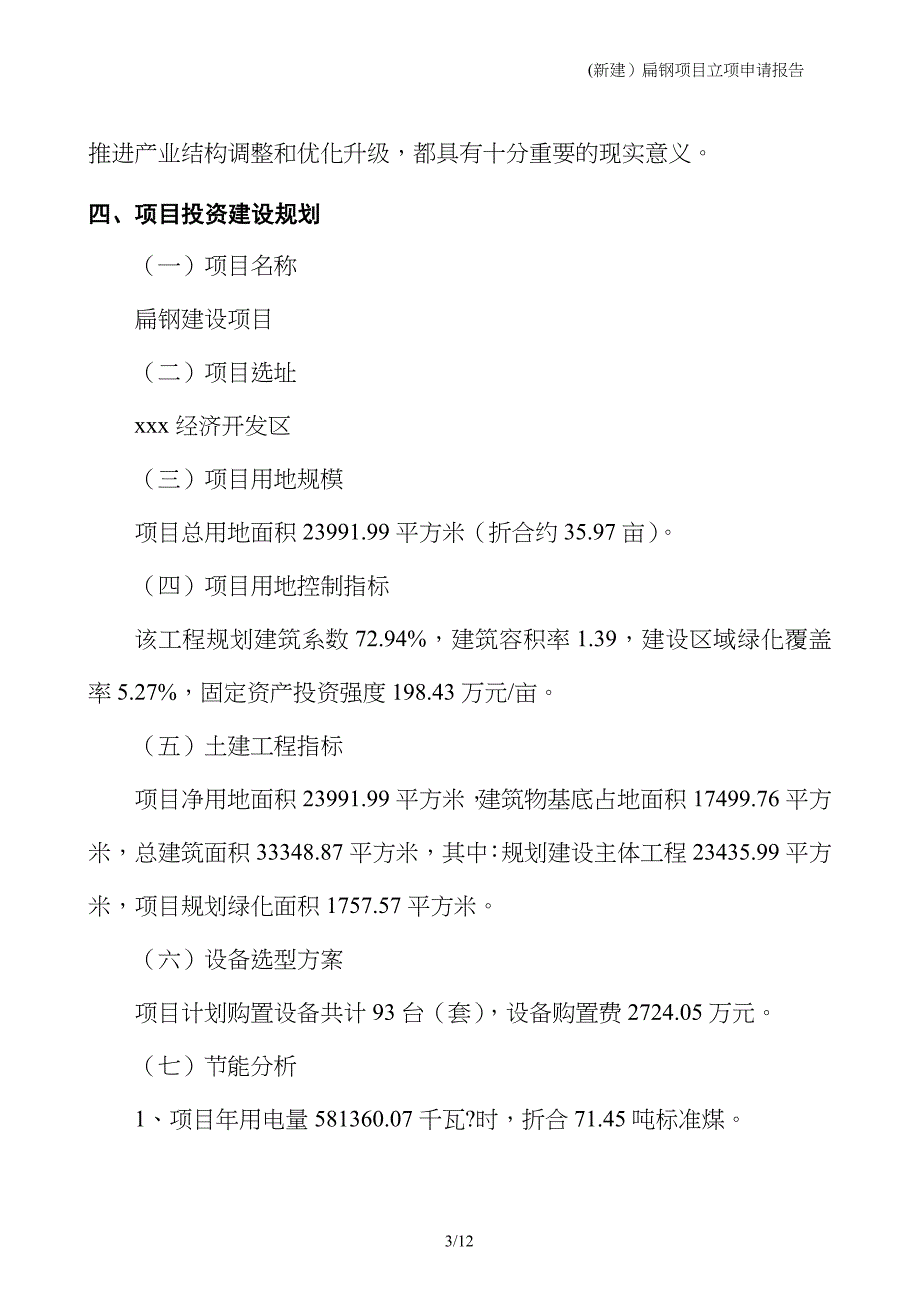 (新建）扁钢项目立项申请报告_第3页