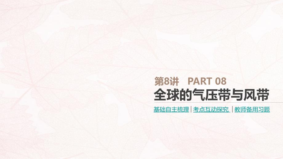 2019高考地理一轮复习 第8讲 全球的气压带与风带课件 鲁教版_第1页