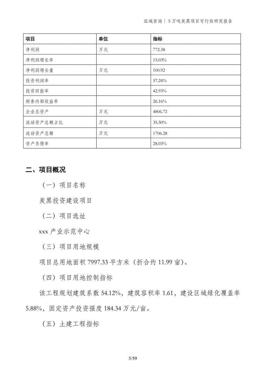 5万吨炭黑项目可行性研究报告_第5页