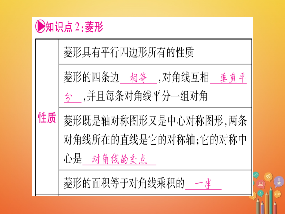 湖南省2018中考数学复习第1轮考点系统复习第5章四边形第2节矩形菱形四边形课件_第3页