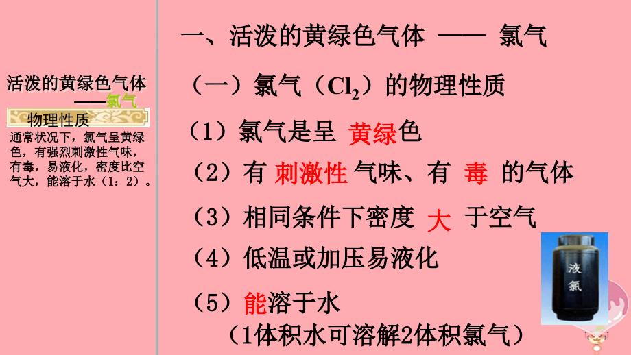 高中化学 第四章 非金属及其化合物 4_2 富集在海水中的元素 氯（第1课时）课件 新人教版必修1_第2页