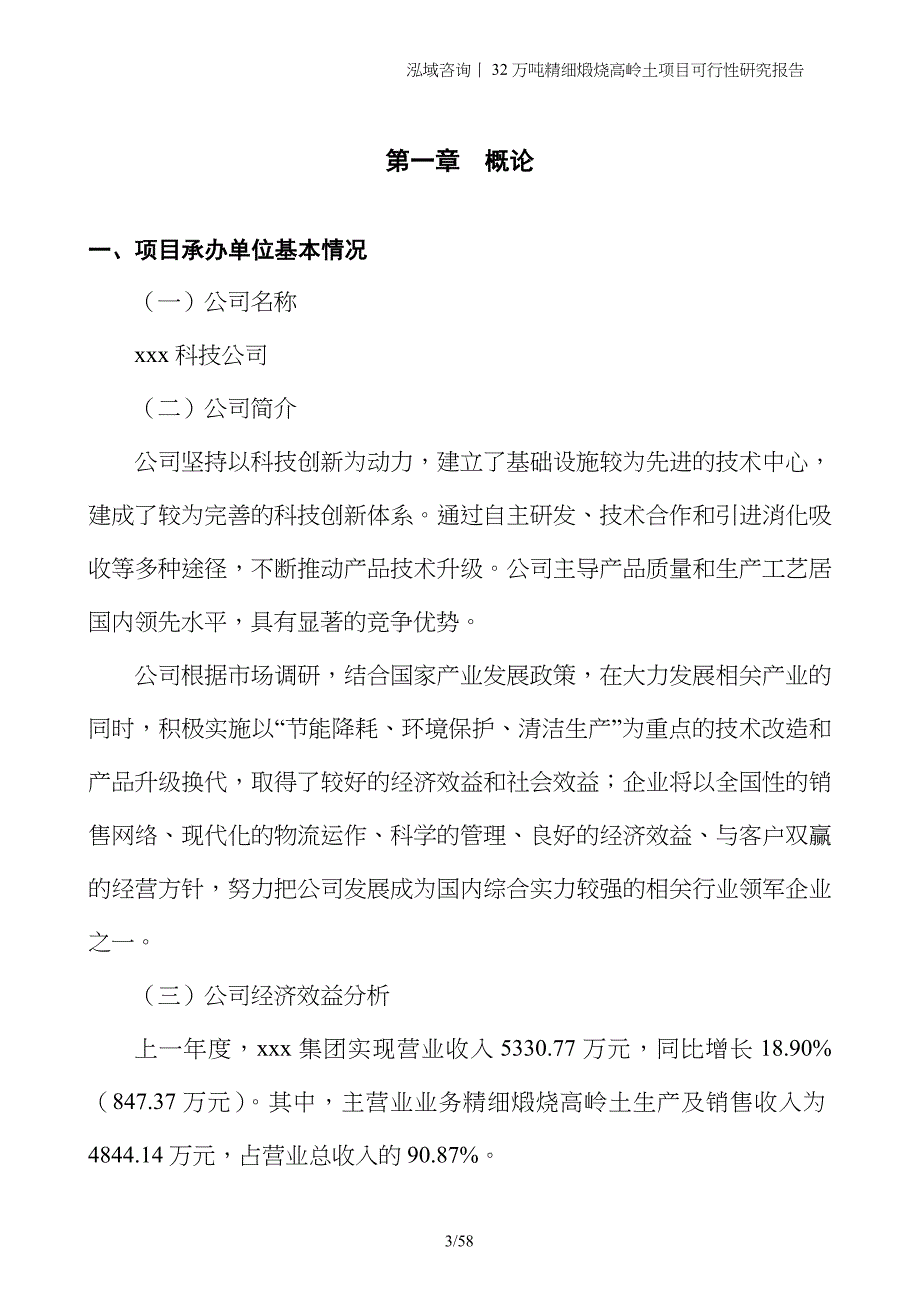 32万吨精细煅烧高岭土项目可行性研究报告_第3页