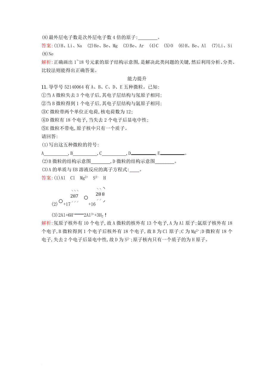 2018年春高中化学第1章原子结构与元素周期律1_1_2核外电子排布课时训练鲁科版必修2_第4页