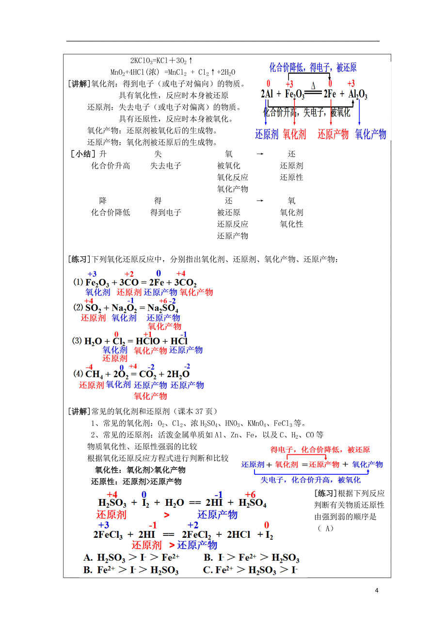 2018-2019学年高中化学 第2章 化学物质及其变化 第3节 氧化还原反应教案 新人教版必修1_第4页