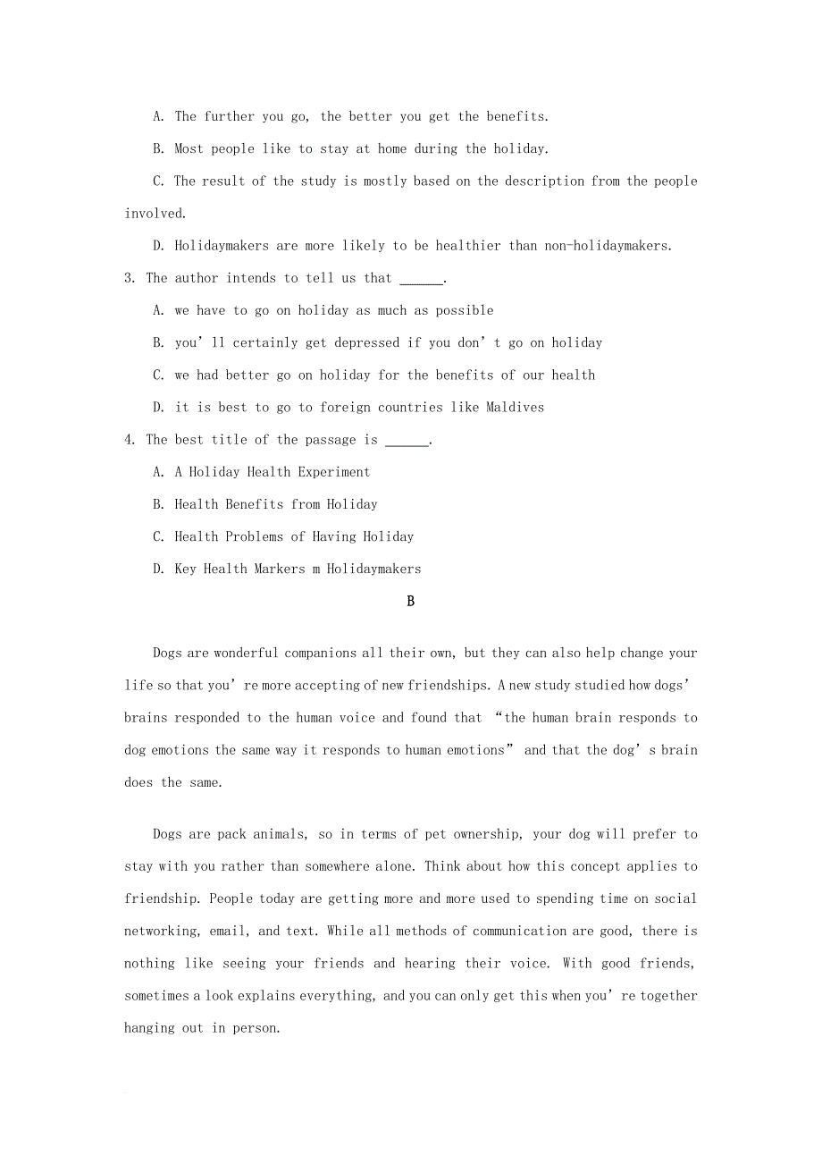 高中英语 每日一题（第03周）每周一测试题（含解析）新人教版选修6_第2页