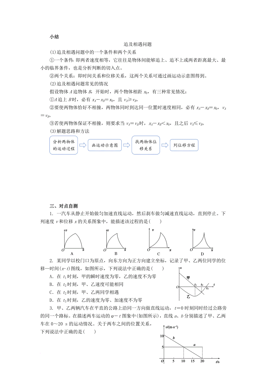 高考物理 专题 匀变速直线运动 运动图象 追及相遇问题复习讲义1_第4页