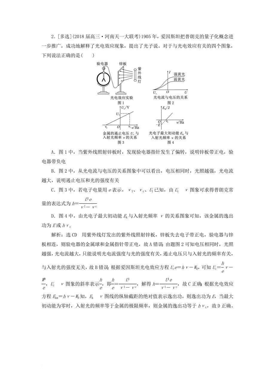 高考物理二轮复习 专题5 原子物理学与物理学史、物理图象教学案_第5页