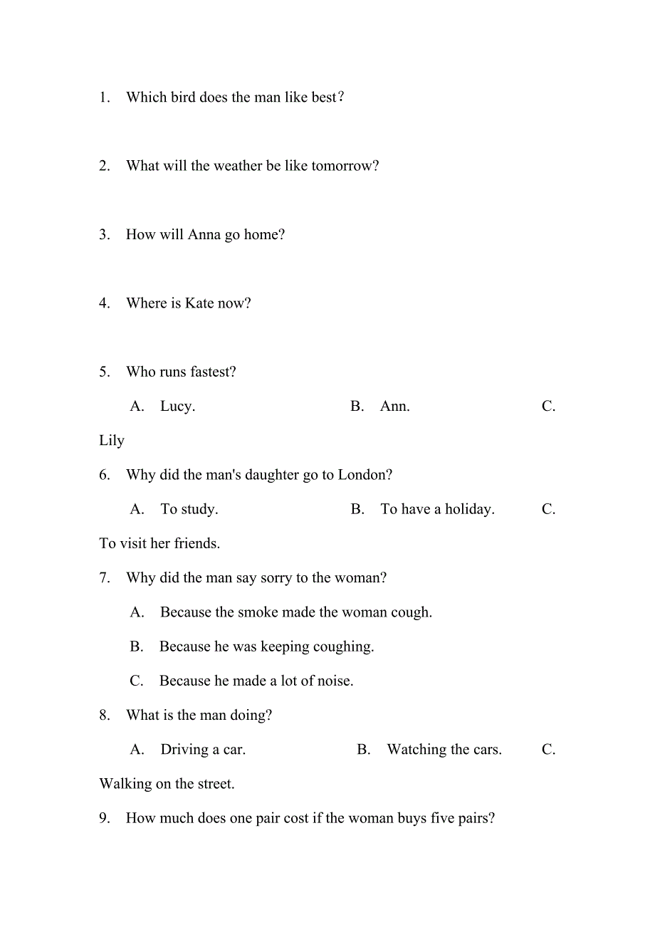 2017至2018学年八年级英语上期末考试试题有答案一套_第2页
