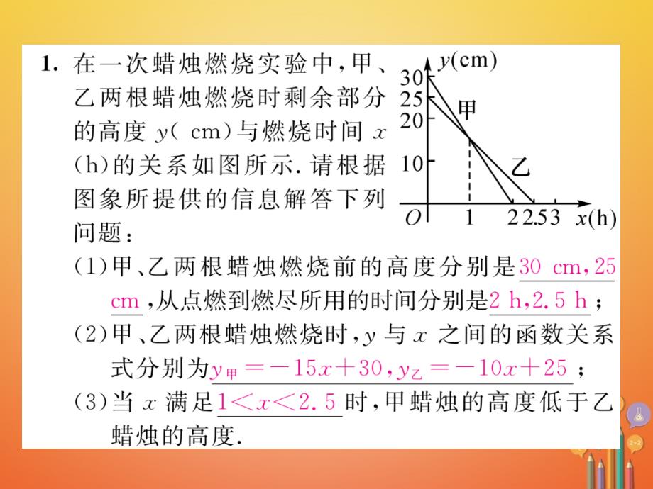 八年级数学下册 第2章 一元一次不等式与一元一次不等式组 课题7 一元一次不等式与一次函数的应用当堂检测课件 （新版）北师大版_第2页