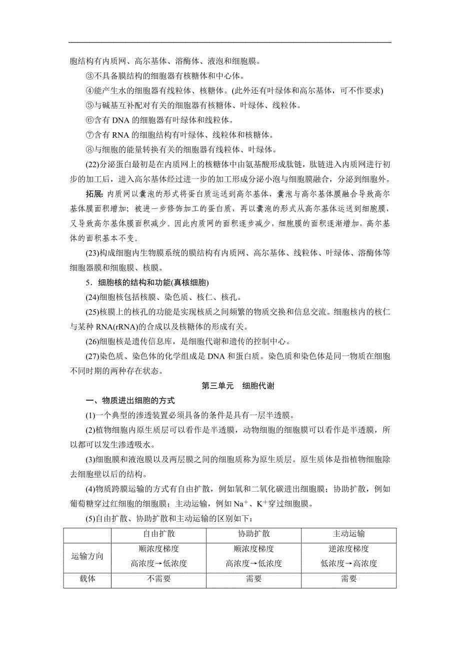 2019高考生物大二轮复习精品教师用书：三轮基础回扣 word版含答案_第5页