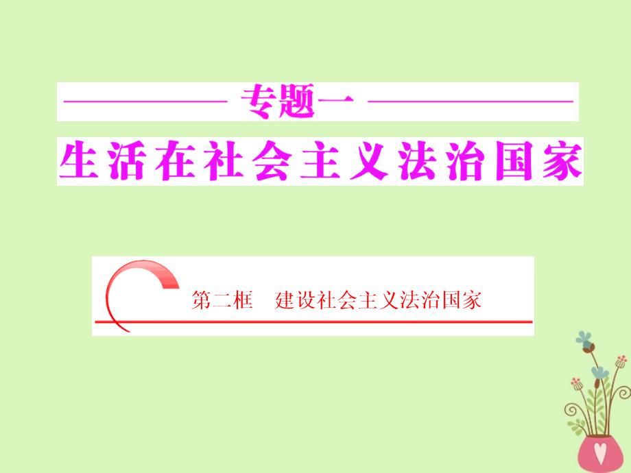 高中政治专题一生活在社会主义法治国家第二框建设社会主义法治国家课件新人教版选修5_第2页