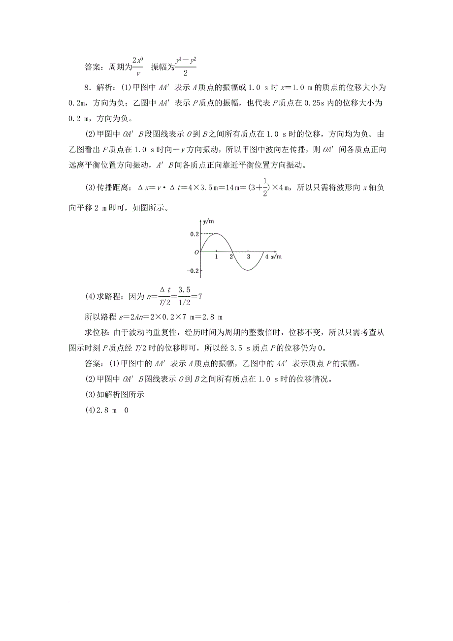 高中物理课时跟踪检测五波的形成和描述鲁科版选修3_4_第4页