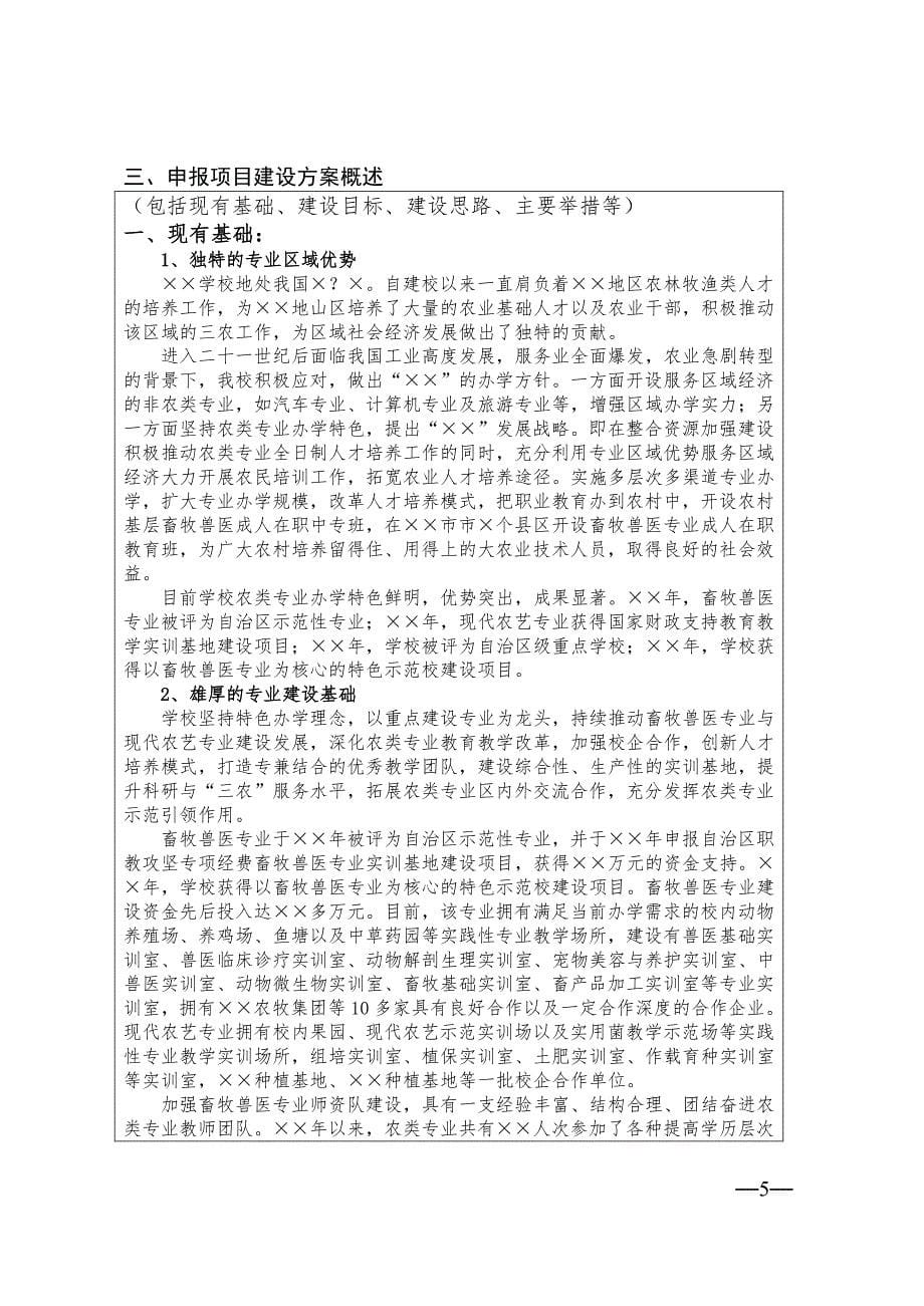 农类示范特色专业及实训基地建设项目申报书_第5页