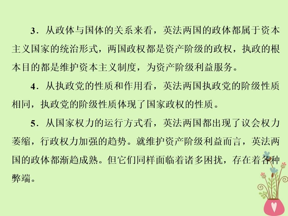 高中政治 专题二 君主立宪制和民主共和制：以英国和法国为例 第四框 英法两国政体的异同课件 新人教版选修3_第4页