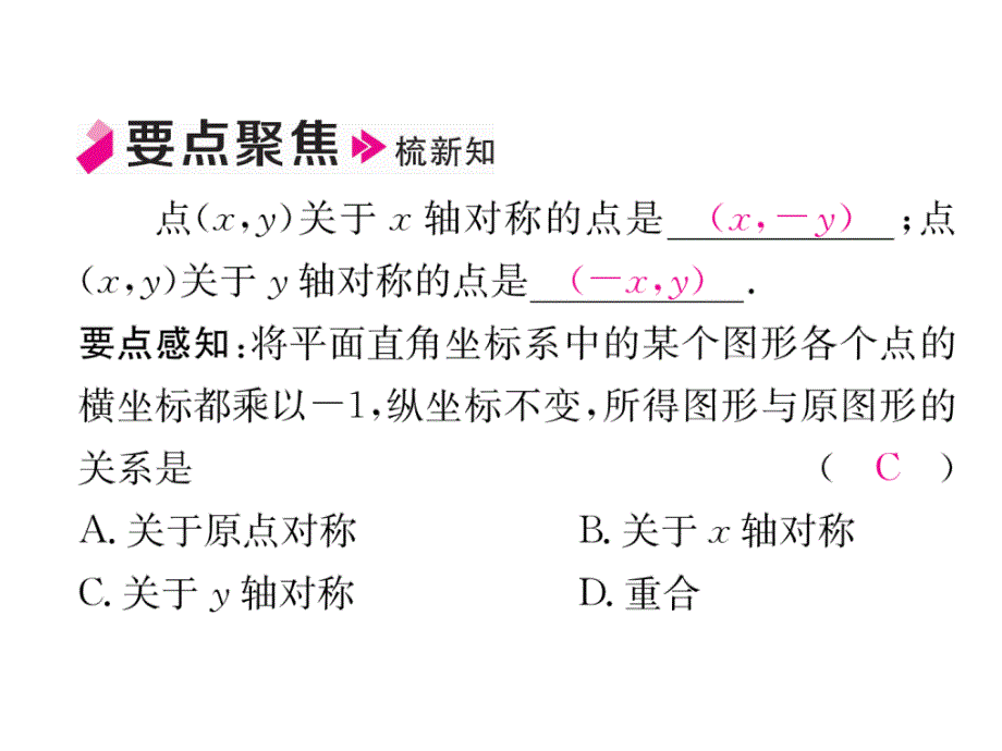 2018年秋八年级数学（人教版）上册课件：13.2 第2课时   用坐标表示轴对称_第3页