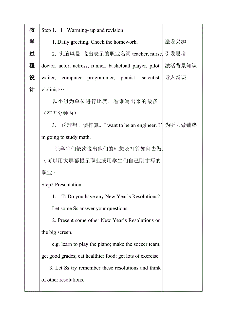 2017-2018学年（人教新目标版）八年级英语上册教案：unit 6 sectionb(1a-1d)_第3页