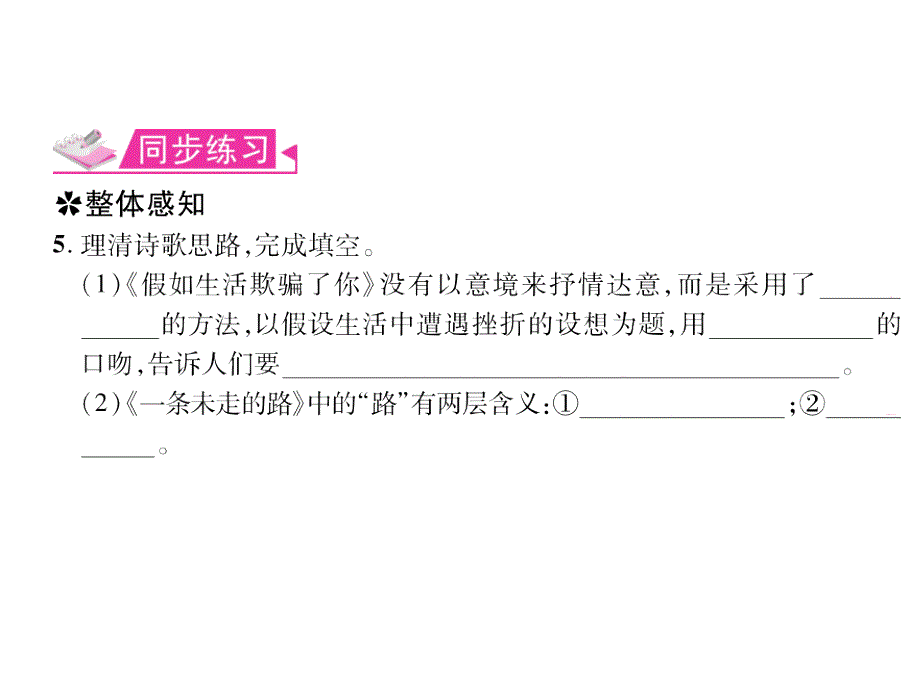 2018秋九年级（遵义）语文上册人教版习题课件：4.外国诗两首_第3页