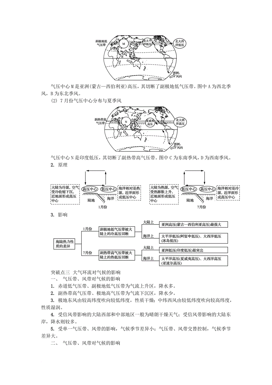 高中地理 主题2 自然环境中的物质运动和能量交换 第八讲 气压带与风带学业水平测试 新人教版_第3页