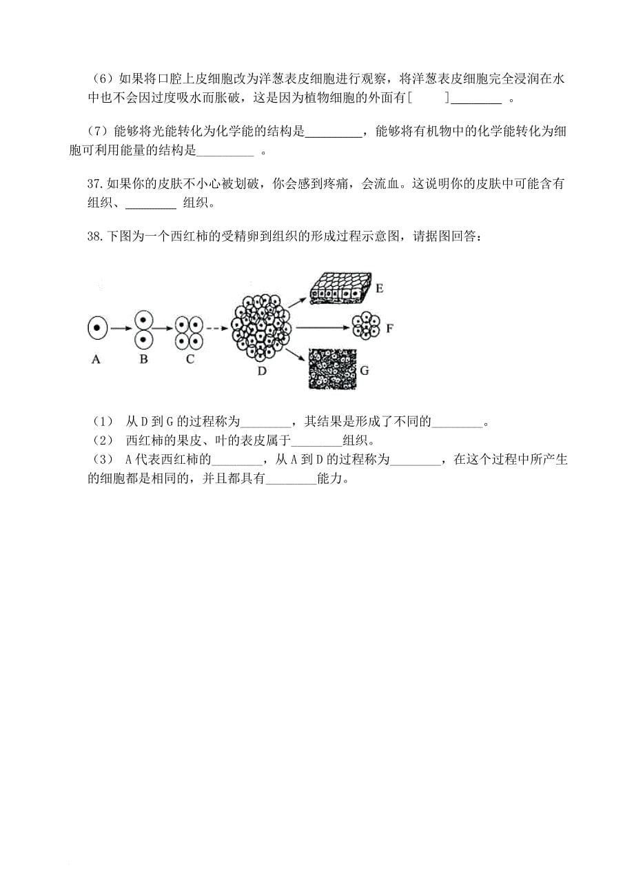 七年级生物上学期期中试题 新人教版40_第5页