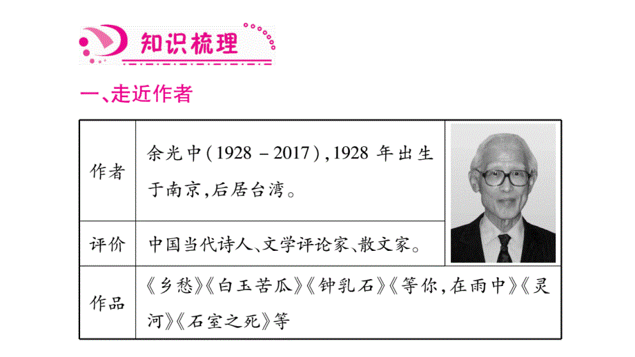 2018年秋人教版九年级语文上册（毕节）习题课件：3.乡愁_第2页