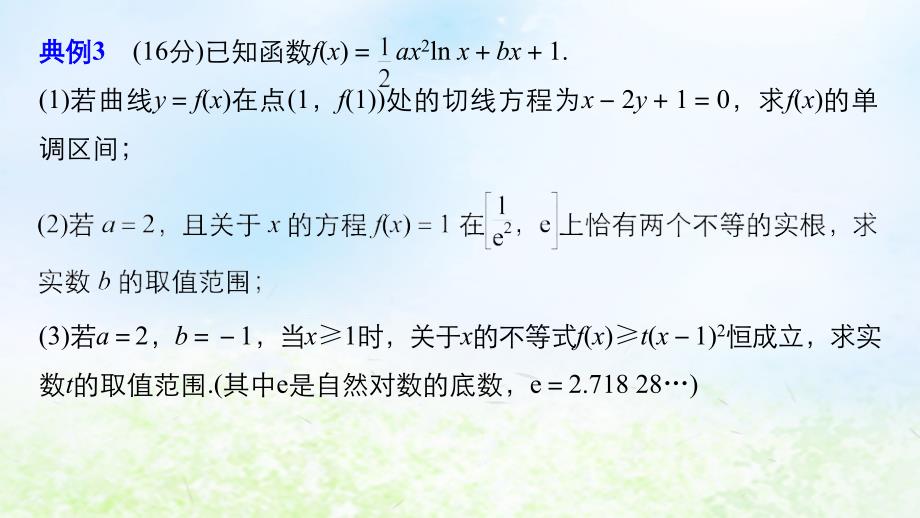 江苏省2019高考数学二轮复习 专题四 函数与导数 规范答题示例3 导数与不等式课件_第2页