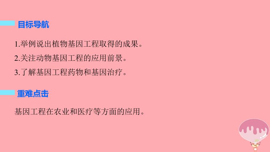 2017_2018学年高中生物专题1细胞工程1_3基因工程的应用课件新人教版选修3_第2页