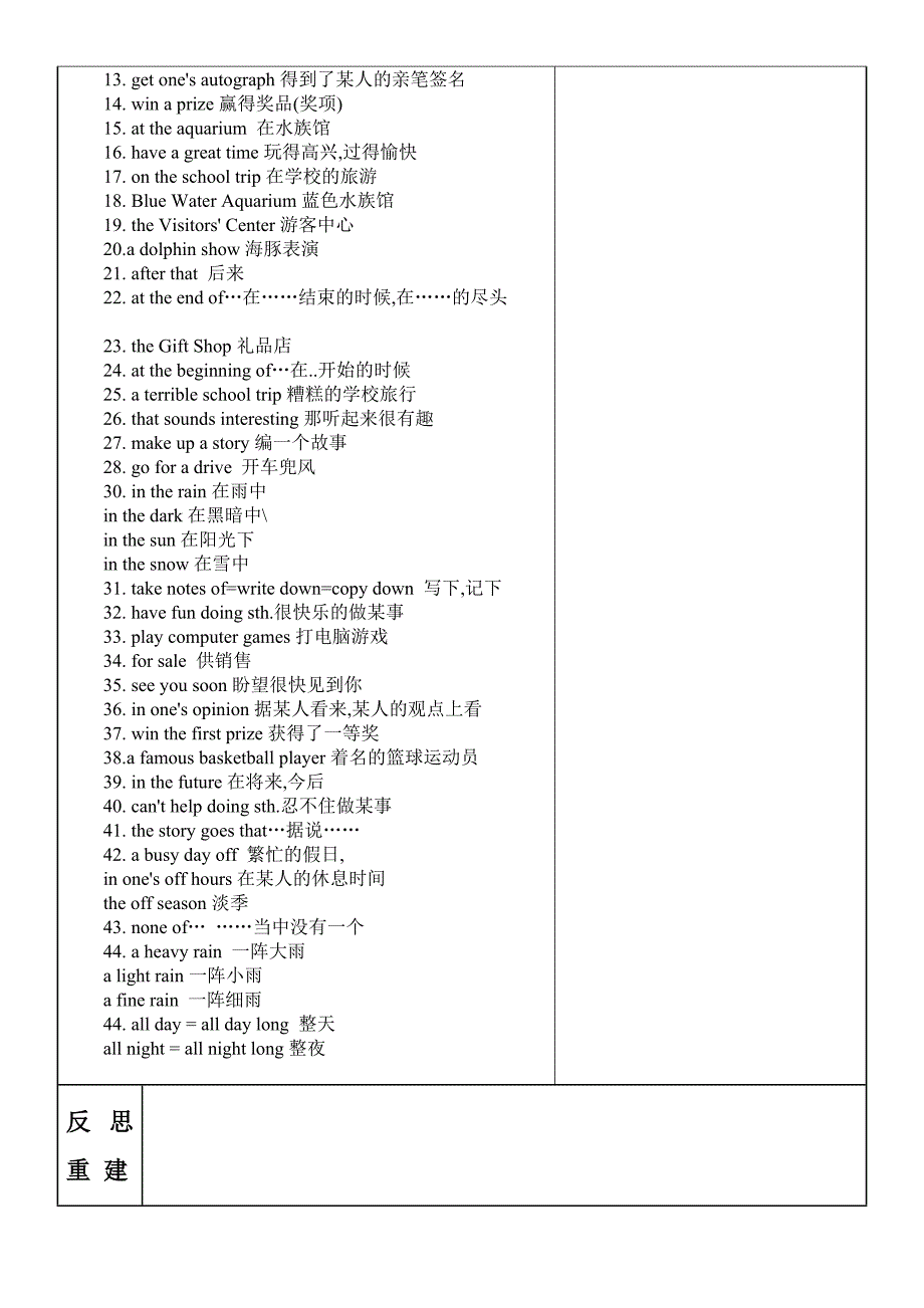 2017-2018学年鲁教版（五四学制）七年级上学期英语教案：unit  3 复习课5_第2页