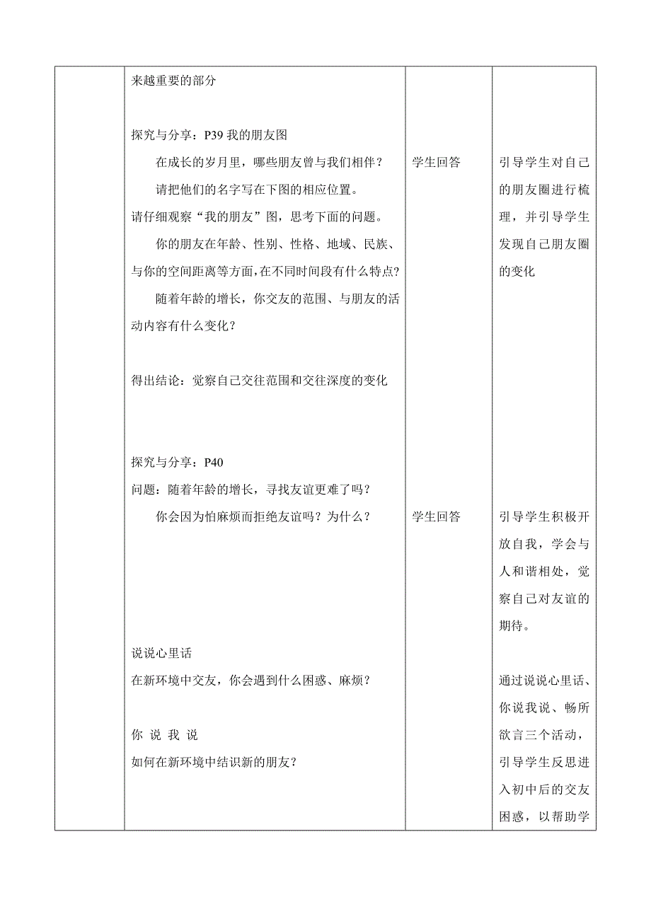 2018秋人教版七年级政治上册（部编版）教案：第四课第一框 和朋友在一起_第2页