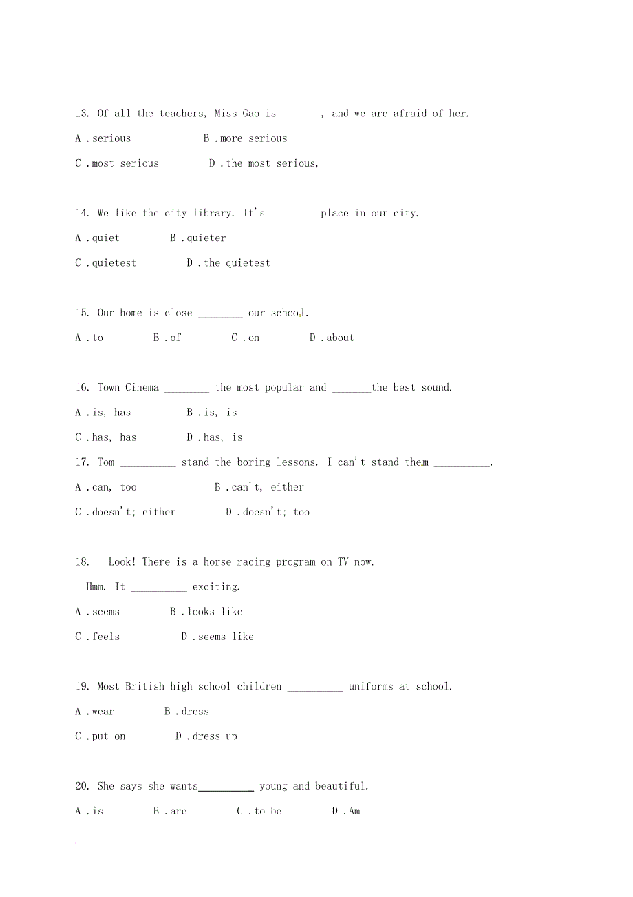 广东诗莞市中堂镇2017_2018学年八年级英语上学期期中试题人教新目标版_第3页