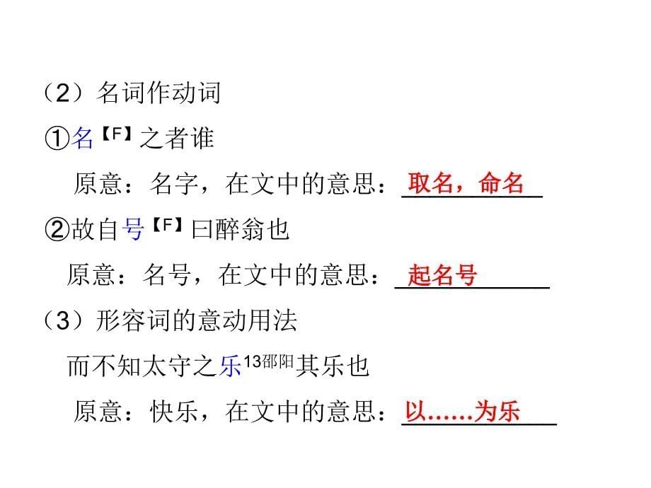 2018版中考面对面初中（湖南）语文复习课件：第27篇  醉翁亭记_第5页