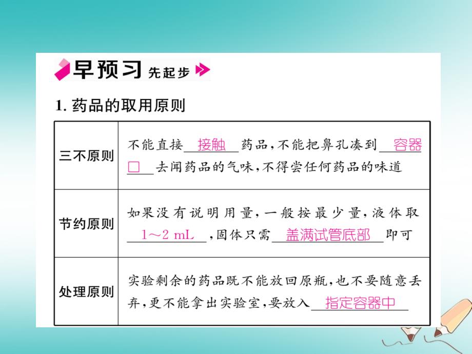 2018年秋人教版九年级化学上册课件：第一单元走进化学世界课题3走进化学实验室第1课时常用仪器药品的取用_第2页