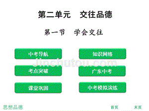 2018年中考思想品德总复习课件：第2单元  第一节  学会交往